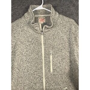 VTG J. CREW Men's Full-Zip Long-Sleeve‎ Sweater XL Tan Gray Fleece